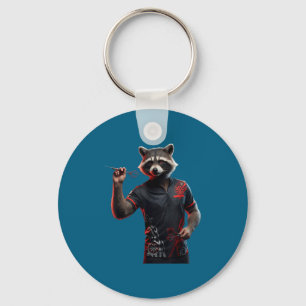Llavero Camiseta divertida de mapache para dardos para lan