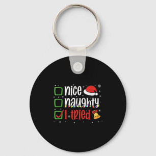 Llavero Camiseta divertida de Navidad Bonito travieso Inte