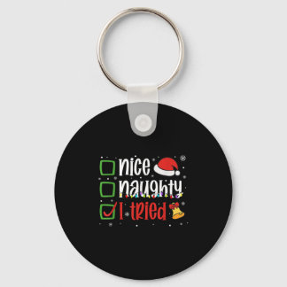 Llavero Camiseta divertida de Navidad Bonito travieso Inte
