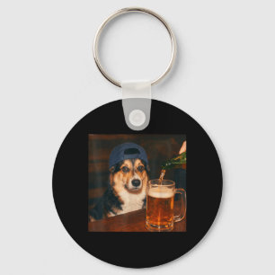 Llavero Camiseta divertida de perro bebiendo cerveza para 