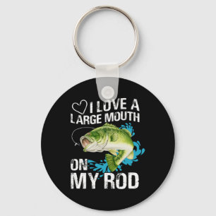 Llavero Camiseta Divertida de Pesca. Me encanta una boca g
