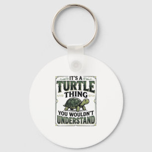 Llavero Camiseta divertida de tortuga vintage para amantes