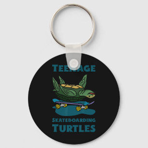 Llavero Camiseta Divertida de Tortugas Adolescentes Patina