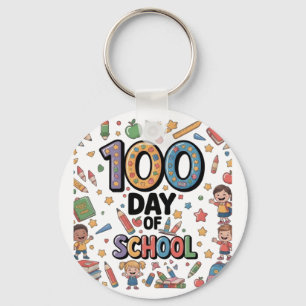 Llavero Camiseta divertida del 100º día de escuela   Niños