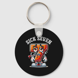 Llavero Camiseta divertida del meme de los siete enfermos