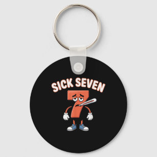 Llavero Camiseta divertida del meme de los siete enfermos