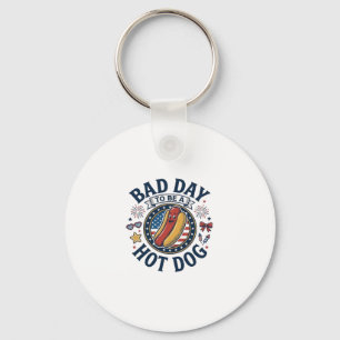 Llavero Camiseta Divertida Día Malo Hot Dog Patriótico 4 d