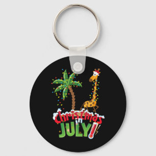 Llavero Camiseta Divertida Navidad En Julio Santa Jirafa P