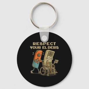 Llavero Camiseta Divertida Respeta Mayores Juegos Retro Ju