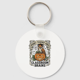 Llavero Camiseta escolar vintage de calabaza búho para mae