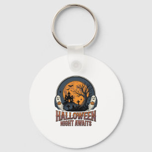 Llavero Camiseta fantasma luna grabada escena Halloween vi