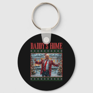 Llavero Camiseta fea de Navidad Funny Daddy's Home Trump X