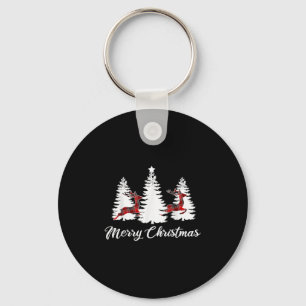 Llavero Camiseta Feliz Navidad Para Mujeres Cuadro Búfalo