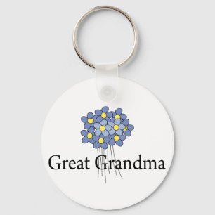 Llavero Camiseta Flor Azul Bonita Bisabuela