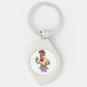 Llavero Camiseta «Gallo Divertido: Levántate y Vuela»