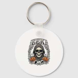 Llavero Camiseta Gráfica de Calavera de Halloween con Grab