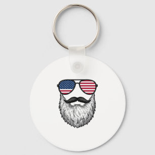 Llavero Camiseta gráfica de gafas de sol con barba patriót