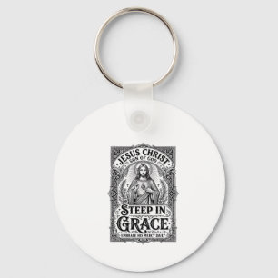 Llavero Camiseta gráfica de Jesús amante del té cristiano