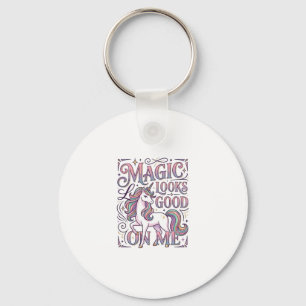 Llavero Camiseta gráfica de moda con magia de unicornio