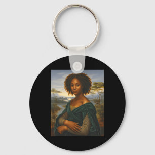 Llavero Camiseta gráfica de Mona Lisa negra afroamericana