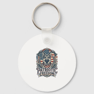 Llavero Camiseta gráfica vectorial de pastor alemán patrió