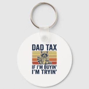 Llavero Camiseta gráfica vintage de mapache Funny Dad Tax_