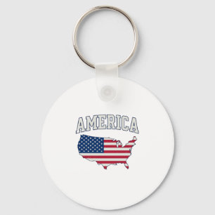 Llavero Camiseta Gráfica Vintage Patriótica Mapa Bandera d