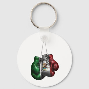 Llavero Camiseta Guantes de Boxeo - bandera vintage de Méx