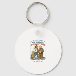 Llavero Camiseta Humor de Abuelos de Jesús Cuidando la Fe 