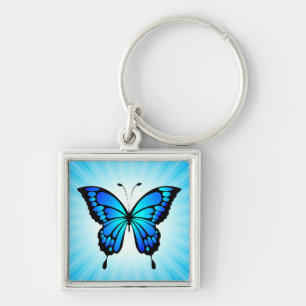 Llavero Camiseta ilustración de insecto azul mariposa-2028