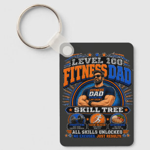Llavero Camiseta Level 100 Fitness Dad – Skill Tree Gym Da