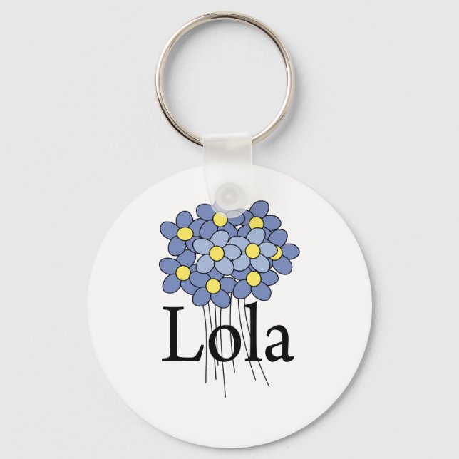 Llavero Camiseta Lola de la flor azul de bonito (Anverso)