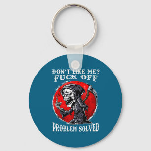 Llavero Camiseta Me Gusta Fuera Problema Resuelto Calavera