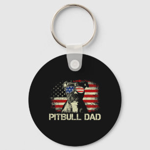 Llavero Camiseta Mejor Papá Pitbull Bandera Americana 4 De