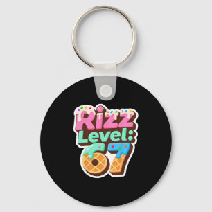 Llavero Camiseta Meme Nivel Rizz 67 Helado Goteo Meme Seis