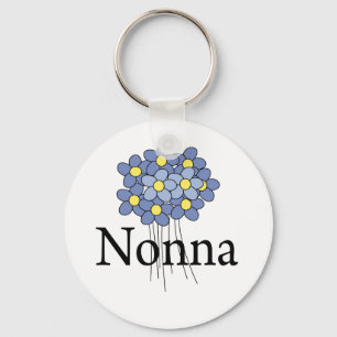 Llavero Camiseta Nonna Flor Azul Bonita