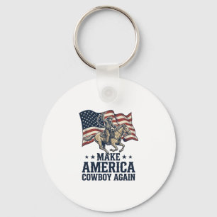 Llavero Camiseta occidental patriótica Haz América Vaquero