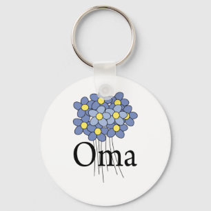 Llavero Camiseta Oma Flor Azul Bonita