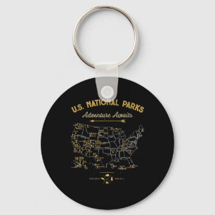 Llavero Camiseta Parques Nacionales Mapa Camping Mujeres H