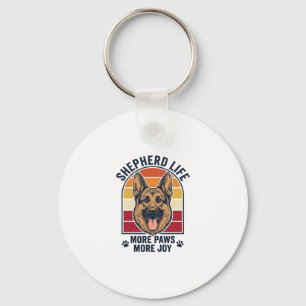 Llavero Camiseta Pastor Alemán Grabado Retro Amante Perros