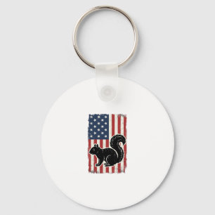 Llavero Camiseta Patriótica de Ardilla de Bandera American