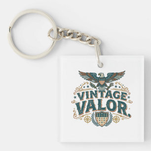 Llavero Camiseta Patriótica Retro Vintage Valor