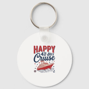 Llavero Camiseta Patriótica Vintage Crucero Feliz 4 de Jul