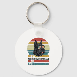 Llavero Camiseta Patriótica Vintage de Papá Schnauzer Mini