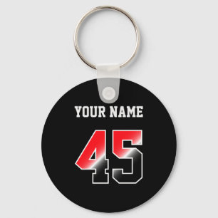 Llavero Camiseta Personalizada Número Rojo 45