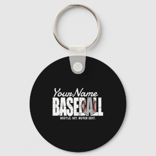 Llavero Camiseta Retro de béisbol con nombre y franja de e