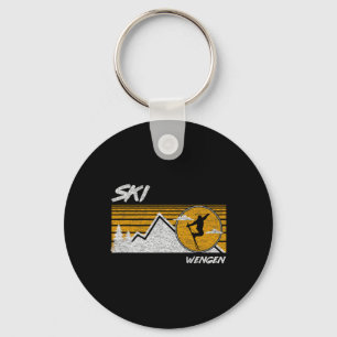 Llavero Camiseta retro de esquí Wengen Suiza de esquí
