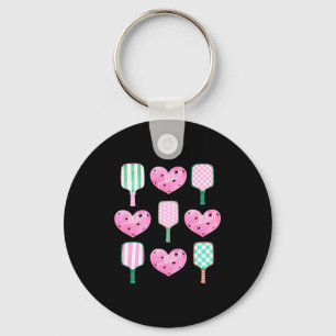 Llavero Camiseta rosa de pickleball para chicas que aman j
