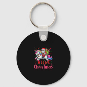 Llavero Camiseta sin mangas de Papá Noel montando un unico