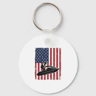 Llavero Camiseta Vectorial de Bandera Americana de Moto de